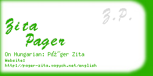 zita pager business card